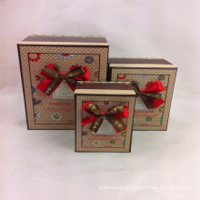 Printing Kraft Paper Gift Box with Double Ribbon Butterfly